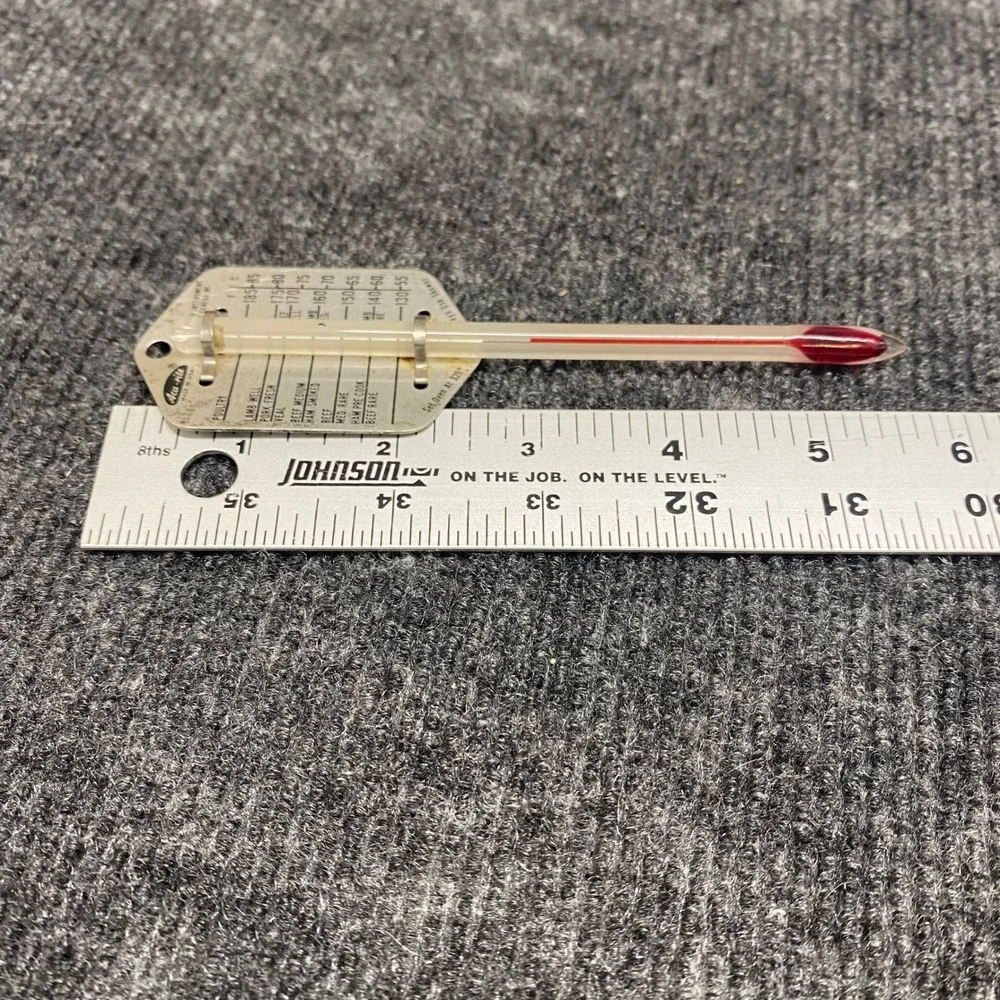 Vintage Acu-rite Meat Thermometer Chaney Instrument USA Analog Glass Metal